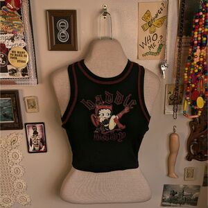 Betty Boop Graphic Tank Top Women's Small Black Red